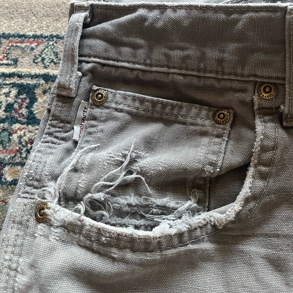 Carhartt Gray Work Pants Loose Fit Carpenter 100% Cotton 42x32 *flawed - Picture 4 of 12